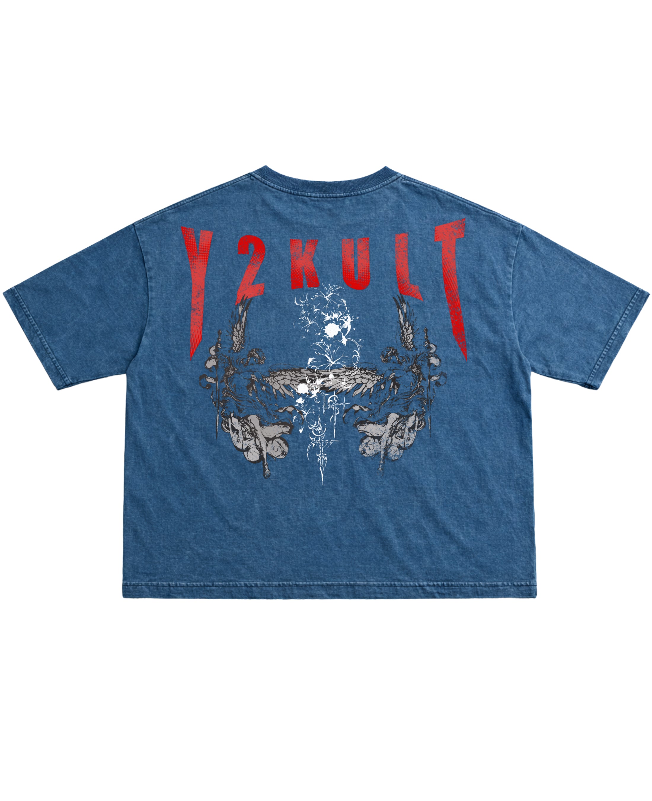 Denim Wash Boxy Fit T-shirt Back Design