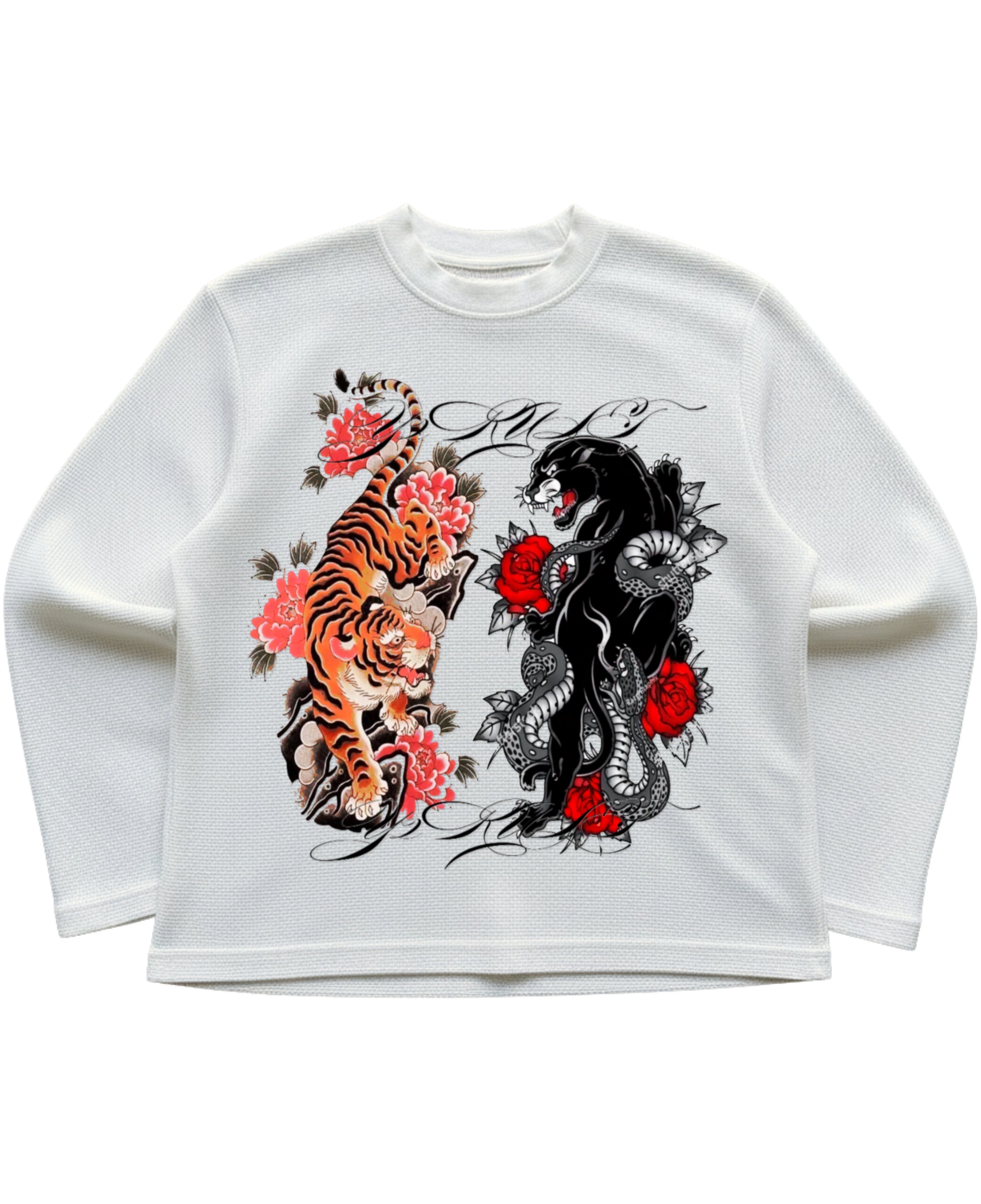 Off-white waffle knit oversized full-sleeve Front Design