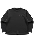 Black waffle knit oversized full-sleeve Front Design