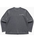 Acidwash waffle knit oversized full-sleeve Front Design