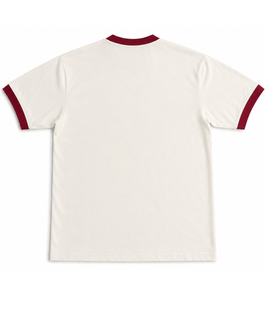 Off White & Maroon Ringer tee Back Design