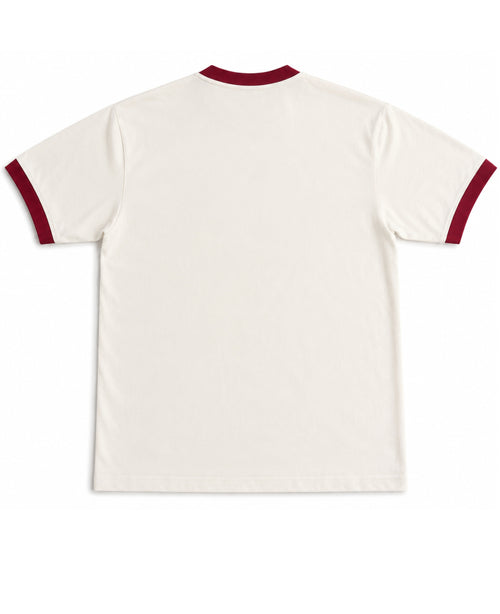 Off White & Maroon Ringer tee Back Design